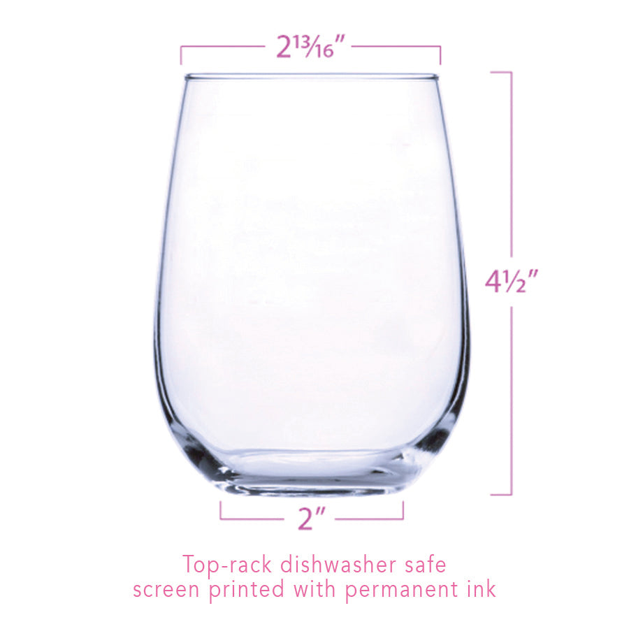 stemless wine glass measurements