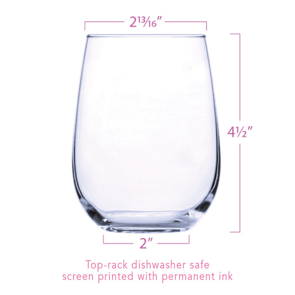 stemless wine glass measurements