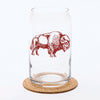 Bison Beer Can Glass - Brown