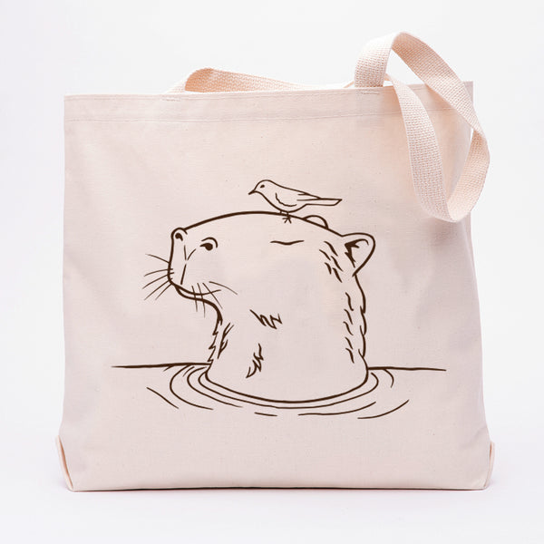 Capybara Canvas Tote Bag