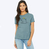 Counter Couture Capybara Graphic Women's T-Shirt displayed in mint color, featuring a stylish capybara design, perfect for casual wear. Capybara Women's Tee.