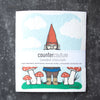 Close-up view of Gnome Swedish Dish Cloth featuring vibrant colors and a charming gnome illustration, ideal for everyday use.
