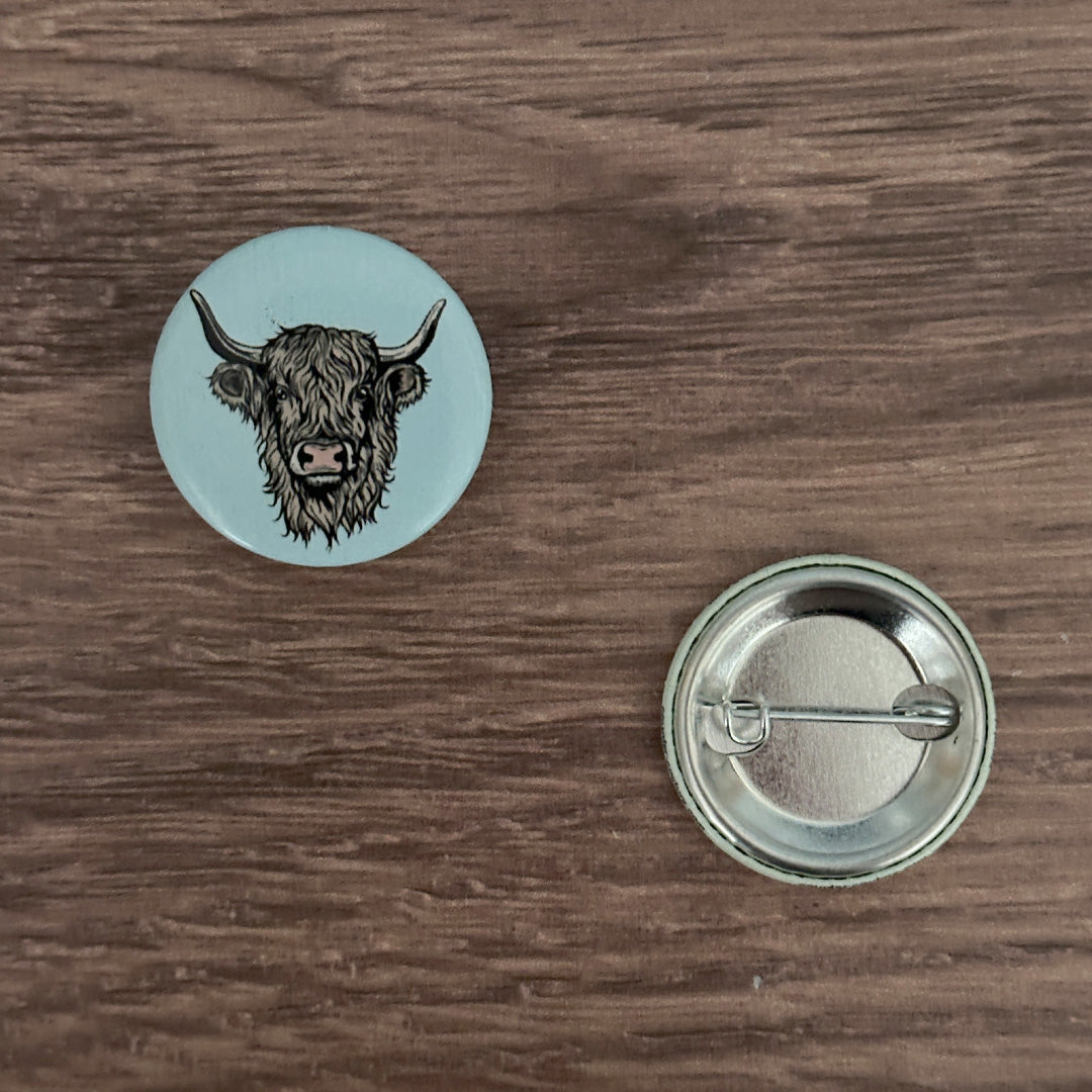 Highland Cow Button Pin