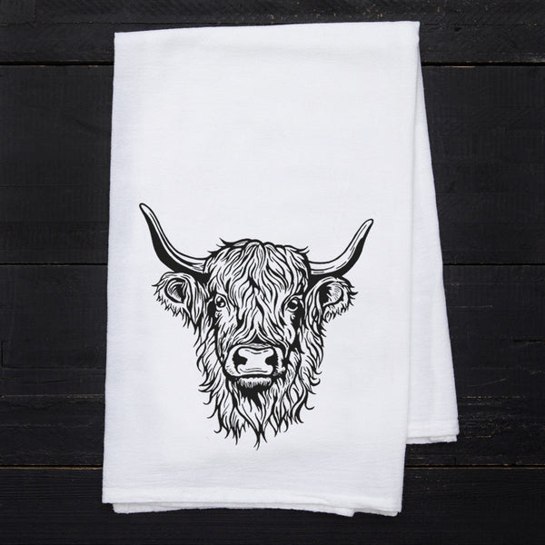 Highland Cow Flour Sack Towel - Eco-Friendly Cotton
