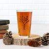 Close-up of the durable Joshua Tree Pint Glass showcasing its quality screen-printed design.