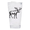 Moose Pint Glass with 16 oz capacity, ideal for craft beer enthusiasts.