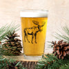 Close up of the Moose Pint Glass design highlighting its uniqueness and durability.