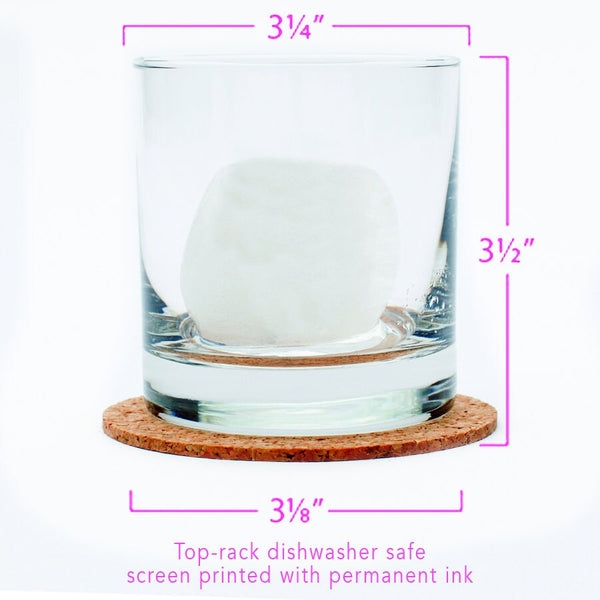 Dimensions of rocks glasses: 3.25" across, 3.5" tall