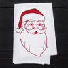 Set of Two Christmas Tea Towels: Santa and Wreath