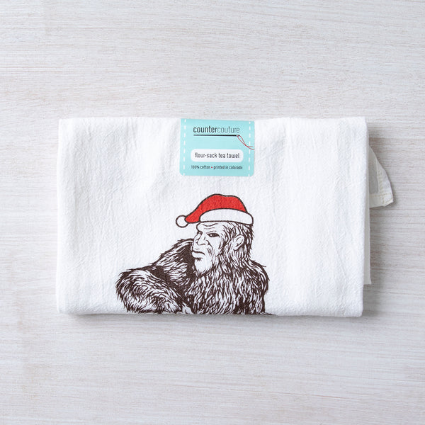 Santa Sasquatch Flour Sack Towel
