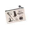 Spooky Halloween Zipper Pouch from Counter Couture, showcasing its black zipper and high-quality sublimated print.
