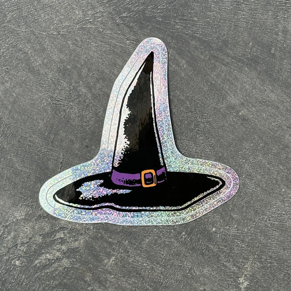 Witch Hat Vinyl Sticker - Waterproof & Scratch Proof Perfect for Water Bottles & Laptops