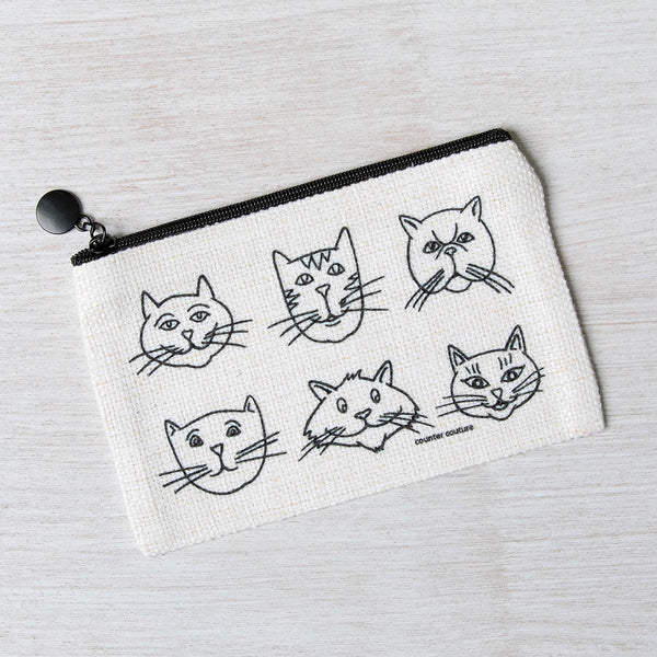 Cat Faces Zipper Pouch