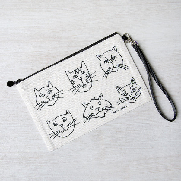 Cat Faces Zipper Pouch