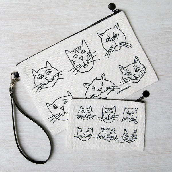 Cat Faces Zipper Pouch