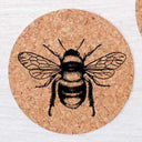 Bee Cork Coasters - Hand-Printed - Eco-Friendly - Locally Made - Counter Couture