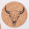 Buffalo Skull Cork Coaster-Counter Couture