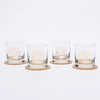 Cats Gold Rocks Glass Set of 4 Gift set-Counter Couture