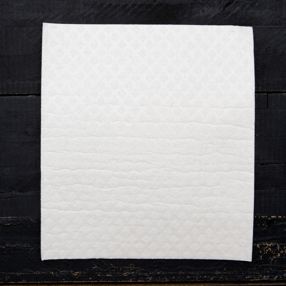 Mushroom Swedish Dish Cloth folded neatly, showcasing its unique mushroom designs, a must-have for eco-conscious consumers.