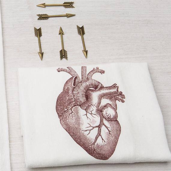 Anatomical Heart Flour Sack Towel - Tea Towel - Kitchen Towel - Doctor/Nurse Gift - Dish Towel - Counter Couture