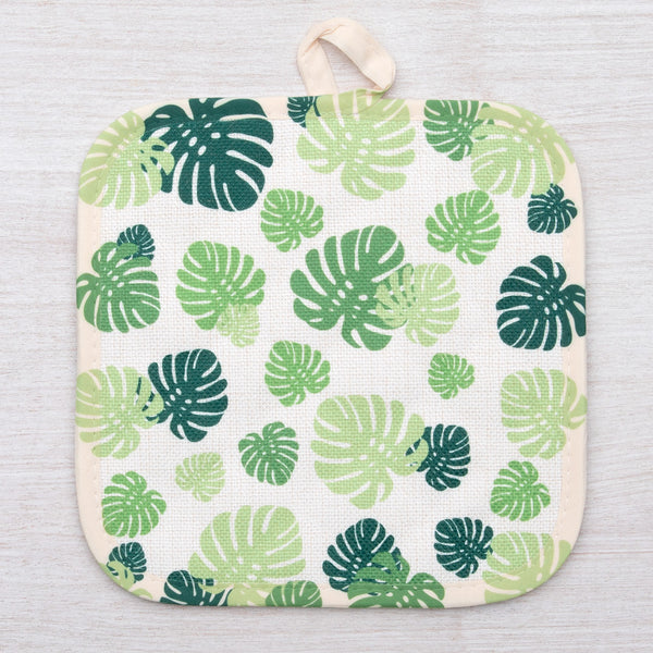 Monstera Oven Mitt + Potholder Set - Heat-Resistant, Stylish Kitchen Accessory, Perfect for Gifts