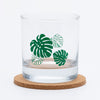 Green Monstera Rocks Glass-Counter Couture