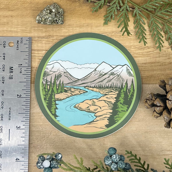 Mountains Badge Sticker
