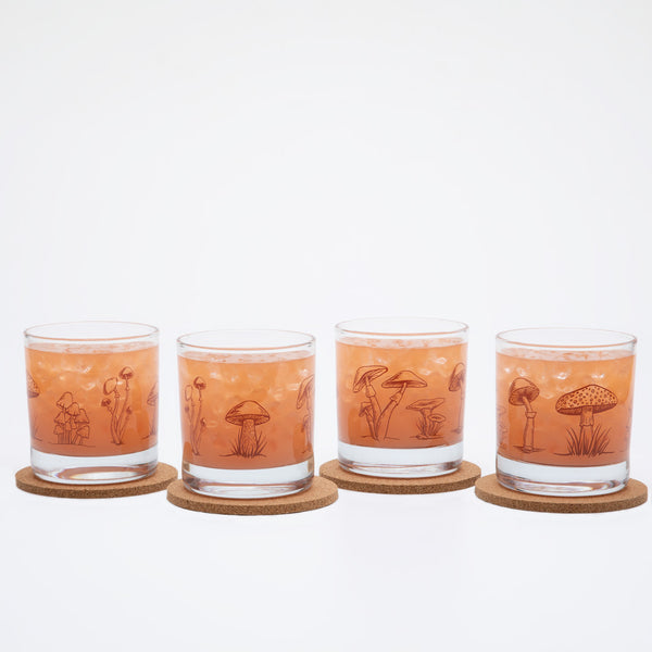 Mushroom Rocks Glass Set of 4 - Counter Couture