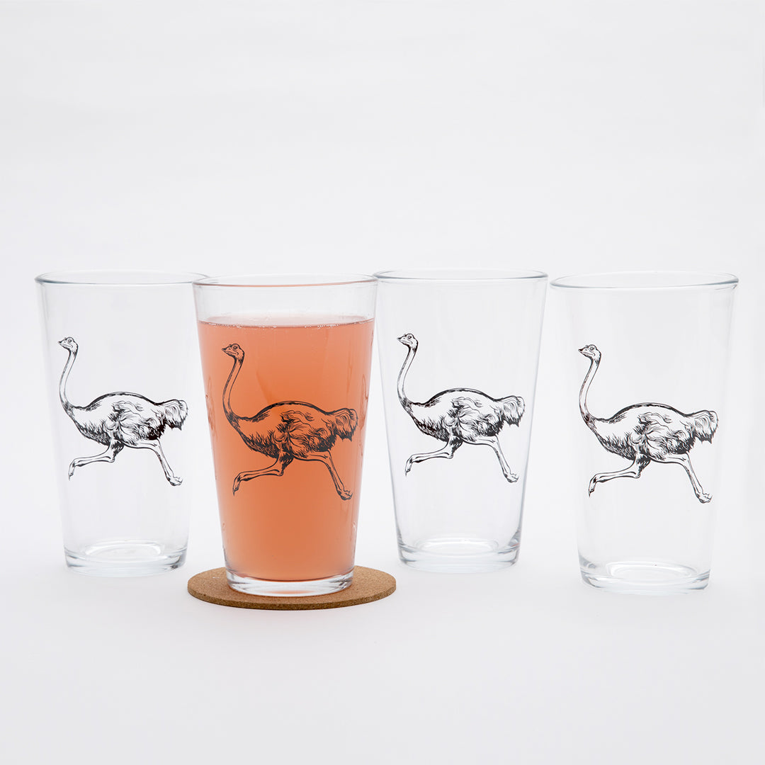 Ostrich Barware Glasses Set of 4 - Counter Couture