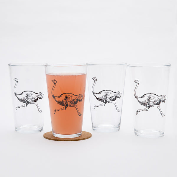 Ostrich Barware Glasses Set of 4 - Counter Couture