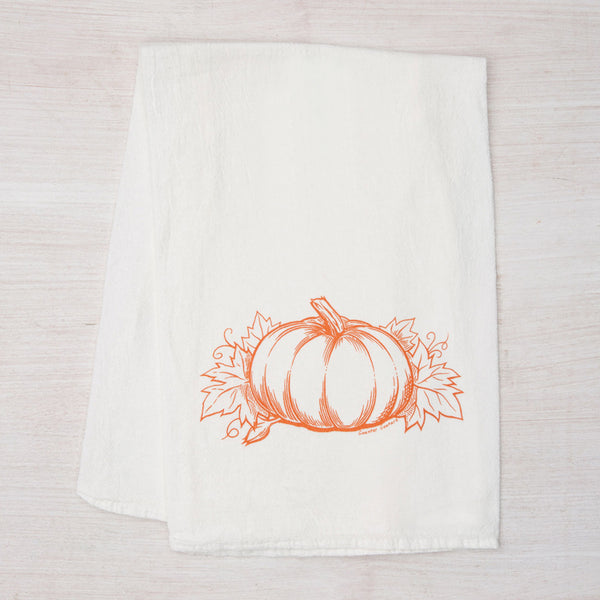 Pumkin Flour Sack Towel - Cottagecore Kitchen - Home decor - Counter Couture