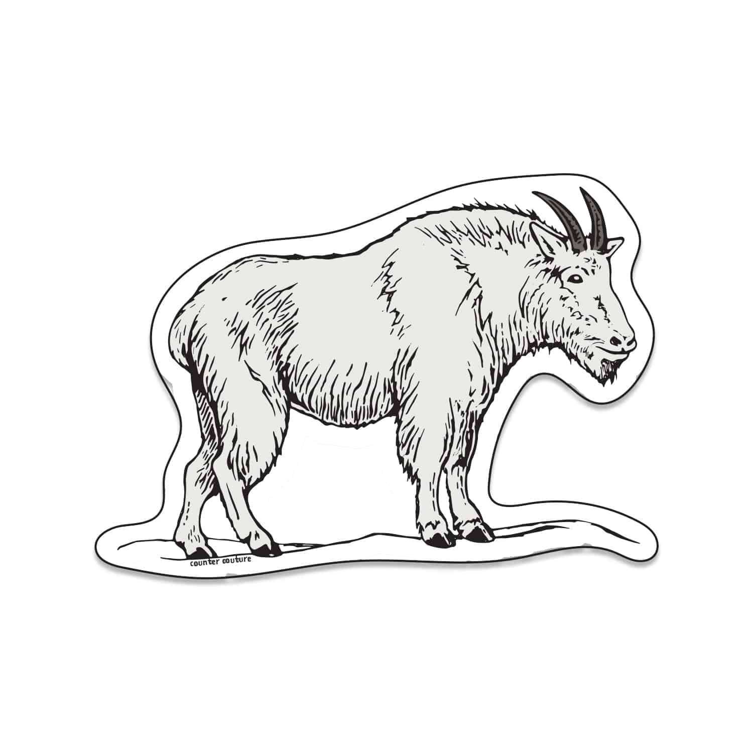 Rocky Mt Goat Die Cut Sticker-Counter Couture