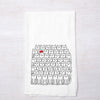 Counter Couture Santa Cats flour sack towel lying flat, showcasing a fun pattern of cats, with one cat prominently wearing a red Santa hat.