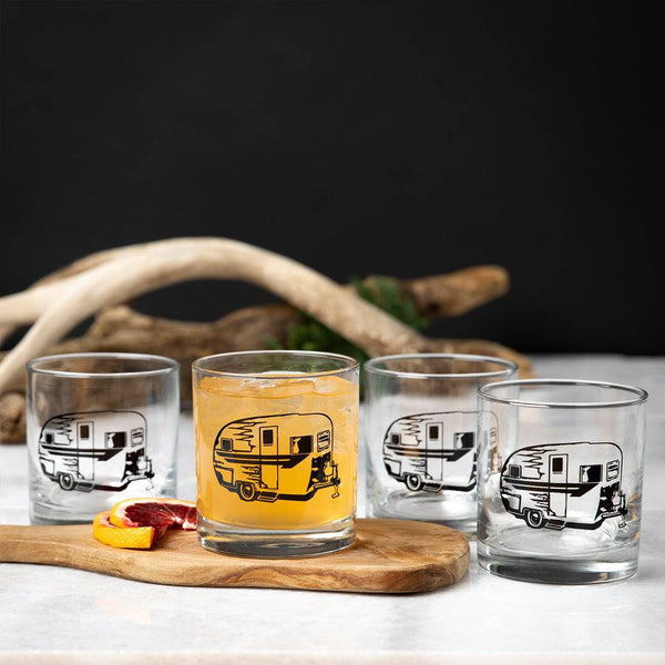 Trailer Whiskey Glass Gift set of 4 - Counter Couture