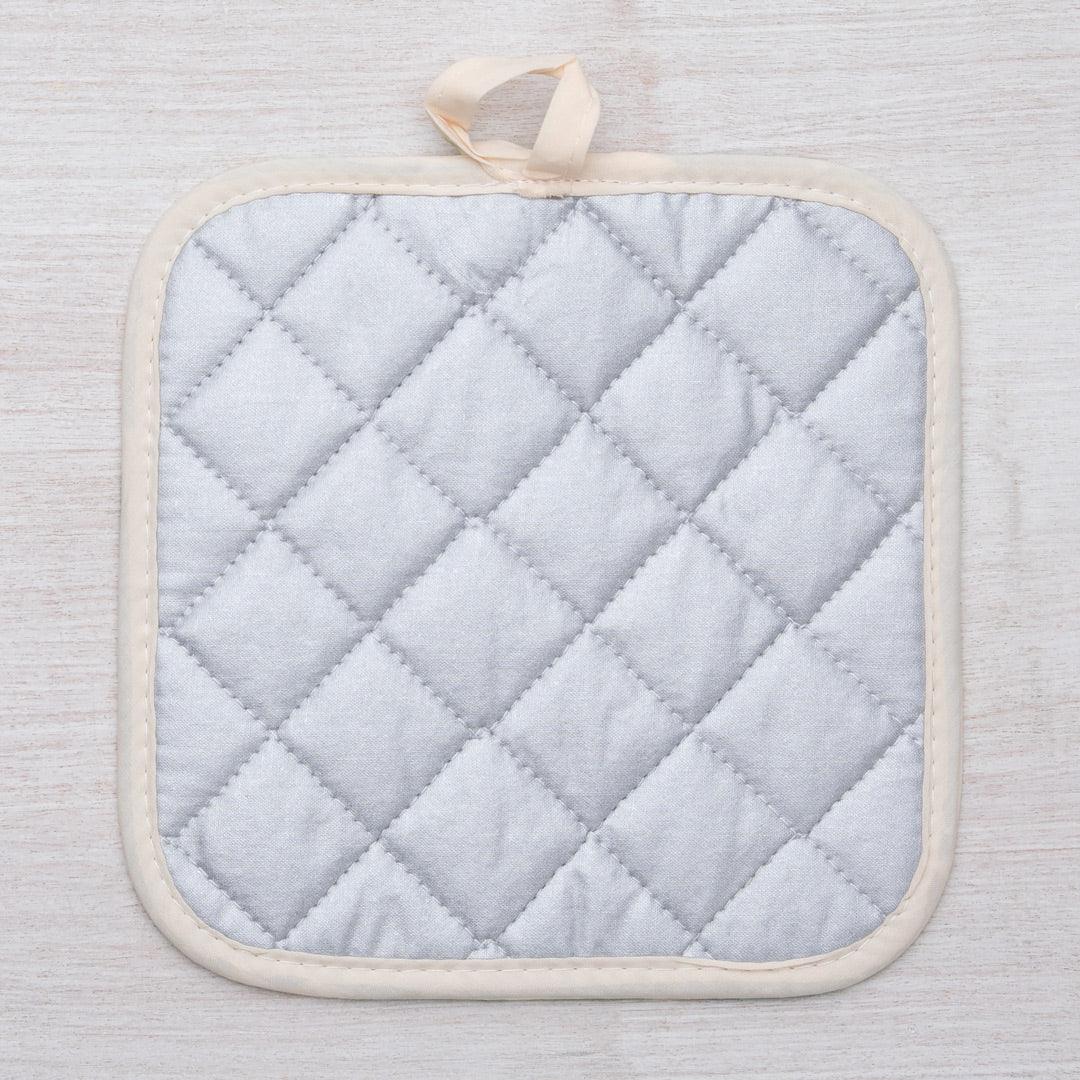 Raccoon Pot Holder - Heat Resistant Potholder with Silver Quilted Backing, Machine Washable 8x8 - Counter Couture