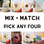 Mix and Match for the Perfect Set of 4 Wine Glasses - Counter Couture