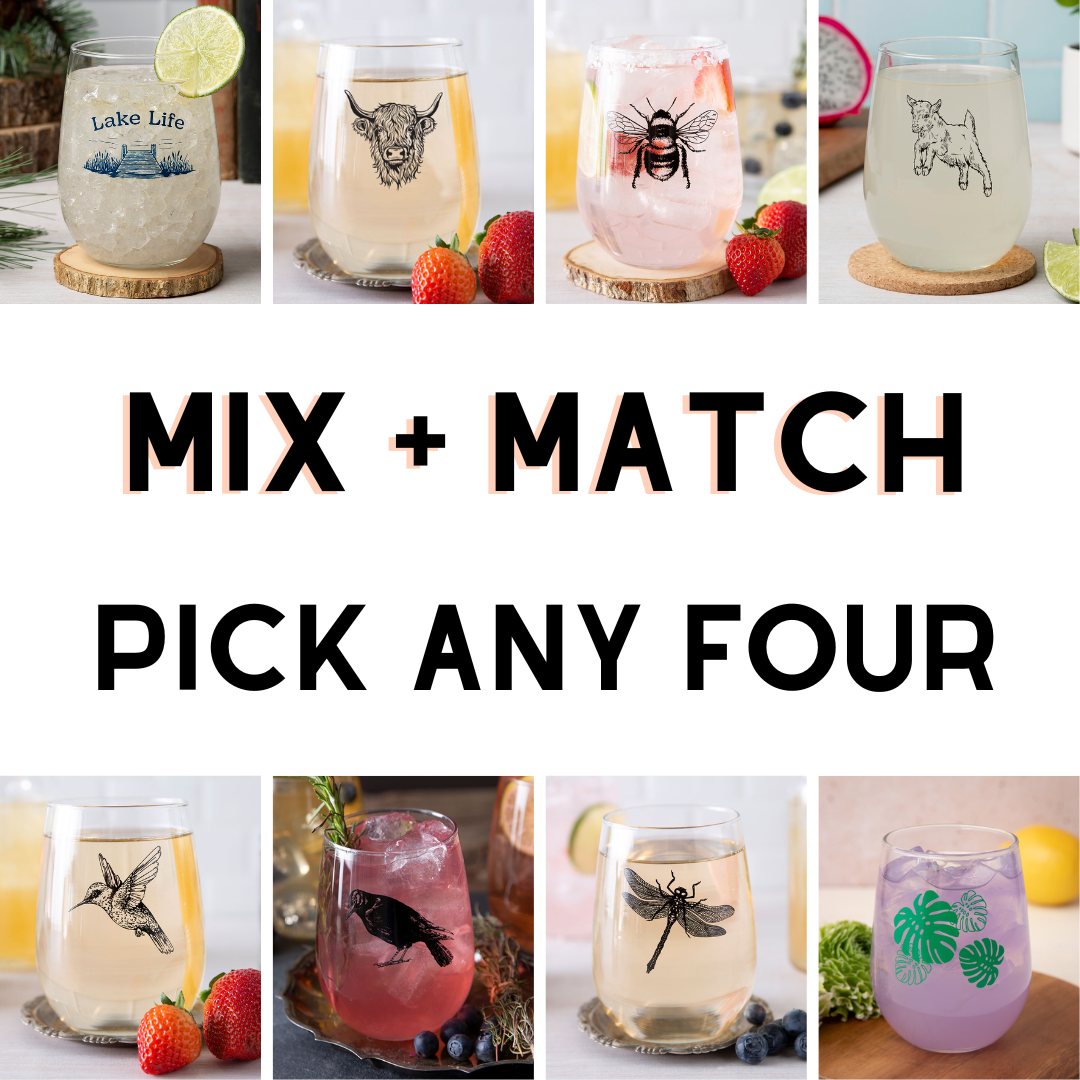 Mix and Match for the Perfect Set of 4 Wine Glasses - Counter Couture