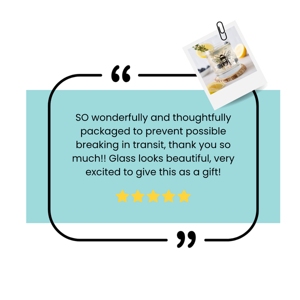 a quote box with a photograph of a glass with a lemon and a paper clip attached to it. The quote box is surrounded by a black border and has a yellow star rating.