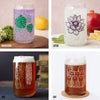 Mix And Match 16 oz Can Glass Beer Glasses - Choose 4 Unique Designs With Original Prints