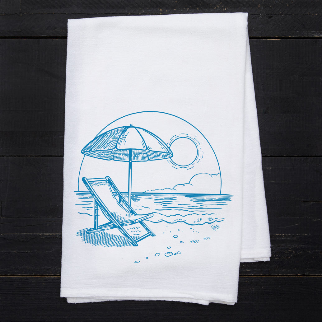 Beach Life Flour Sack Towel - Eco-Friendly Cotton