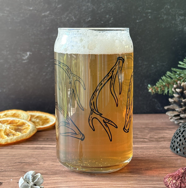Antlers Beer Can Glass