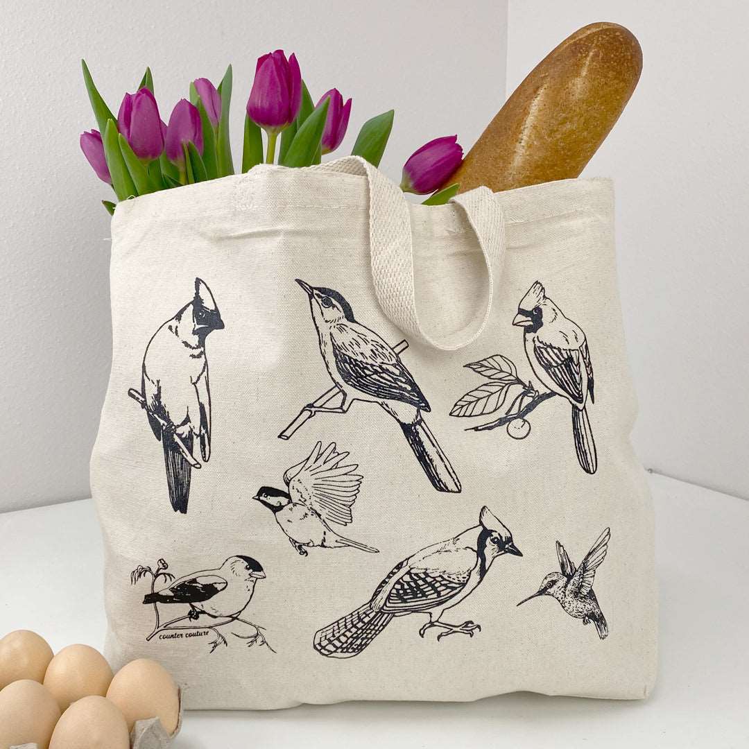 Birds Printed Shopping Bag - Tote Bag - Counter Couture