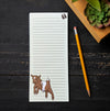 Brightly-lined writing spaces of the Baby Goat Notepad by Counter Couture, a stylish and functional to-do list notepad for efficient shopping and tasks.