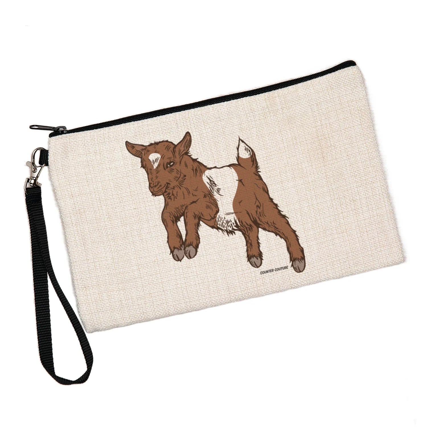 Cute Coin Purse - Baby Goat Zipper Pouch for Travel, Cosmetics & Organization, 2 Sizes - Counter Couture