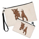 Cute Coin Purse - Baby Goat Zipper Pouch for Travel, Cosmetics & Organization, 2 Sizes - Counter Couture