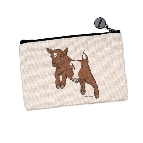 Adorable Baby Goat Zipper Pouch from Counter Couture, versatile and great as a cute coin purse.