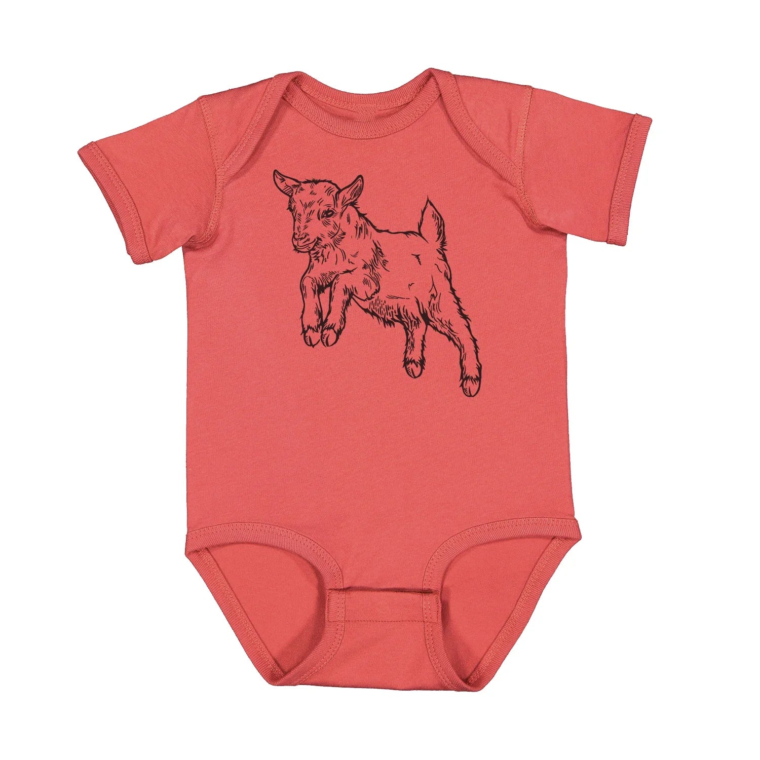 Baby Goat Baby Bodysuit - Eco-Friendly, Hand-Drawn, 3-18 Months - Counter Couture