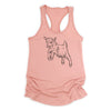 a women's tank top with a picture of a goat on it