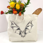Bat Canvas Tote Bag - Reusable, Eco-Friendly, Shopping, Grocery, Gift, Market - Counter Couture