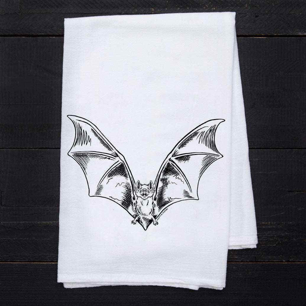 Bat Printed Tea Towel - Home Decor - Kitchen Towel - Counter Couture